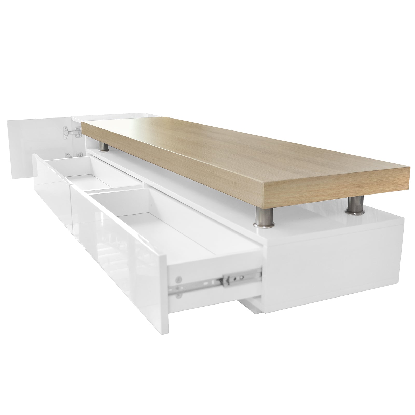 Kandi 180cm Entertainment Unit with Drawers - White