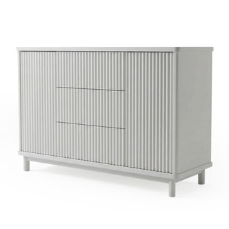 Light gray fluted front cabinet on white background