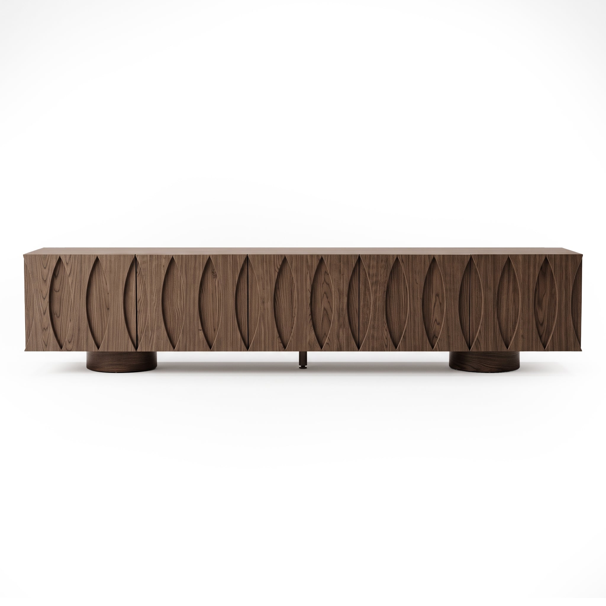 Matias 220cm Storage TV Unit in Walnut