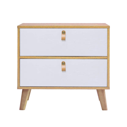 Sylvia Bedside Table with Drawers - White