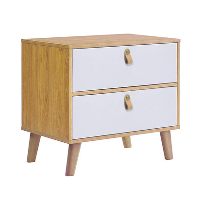 Sylvia Bedside Table with Drawers - White