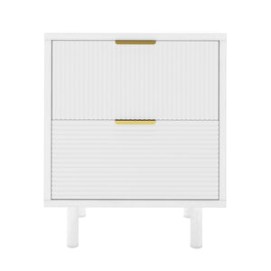 Zuriel 45cm Bedside Table with Drawers in White