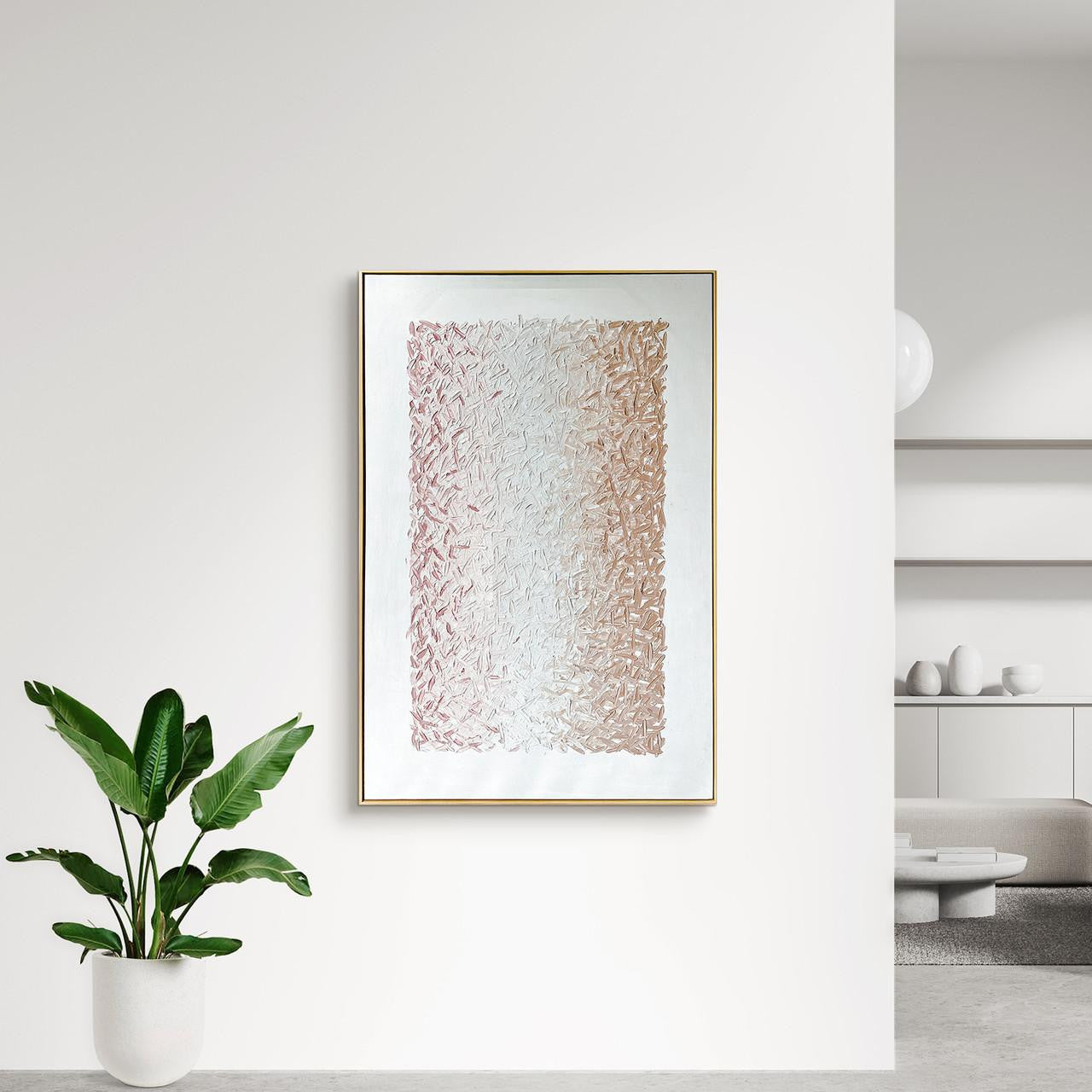Lifestyle image of Amelia Textured Canvas Hanging Wall Art Frame - 100x150cm - Lifestyle