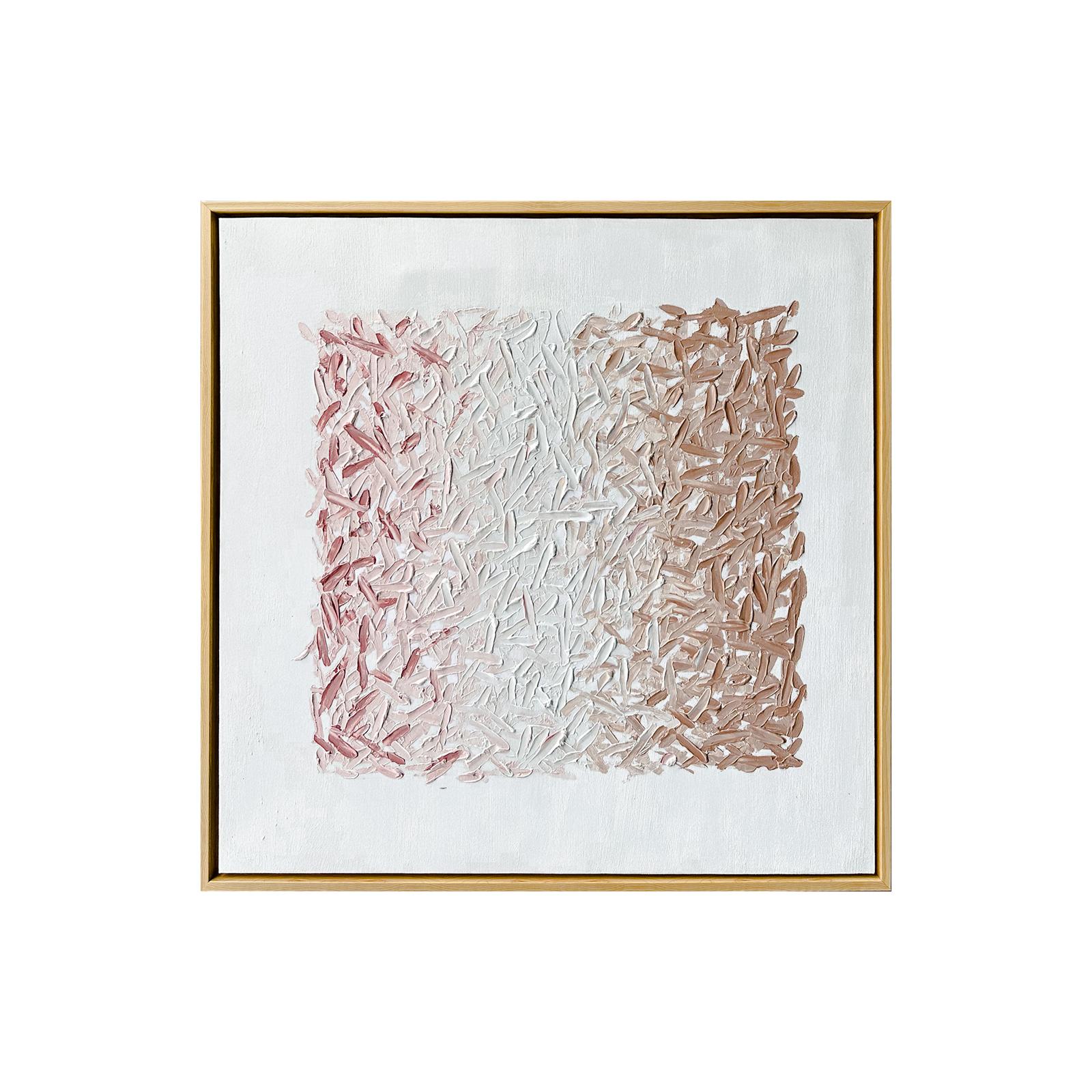 Front view of Amelia Textured Canvas Hanging Wall Art Frame - 80x80cm