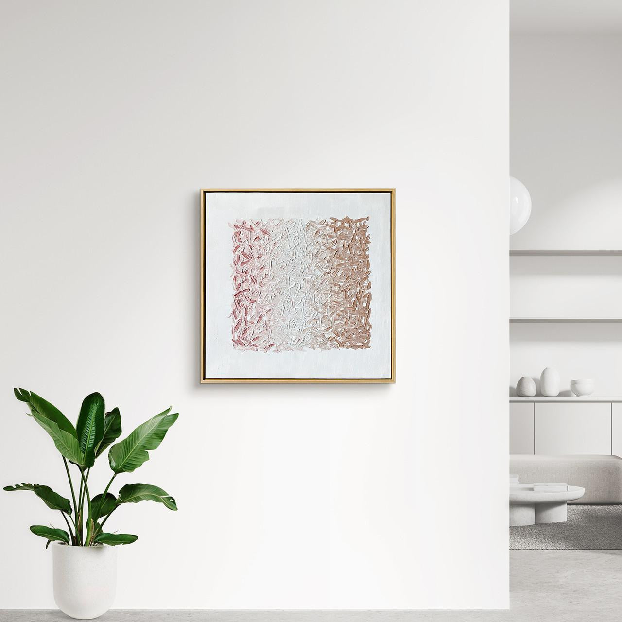 Lifestyle image of Amelia Textured Canvas Hanging Wall Art Frame - 80x80cm - Lifestyle