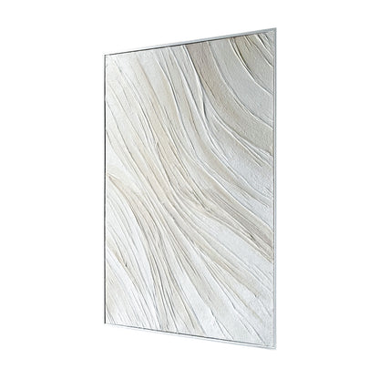 Left Angled view of Anya Abstract Textured Hanging Canvas, highlighting the dimensionality of its 3D texture, the lightweight polystyrene frame, and artistic depth.