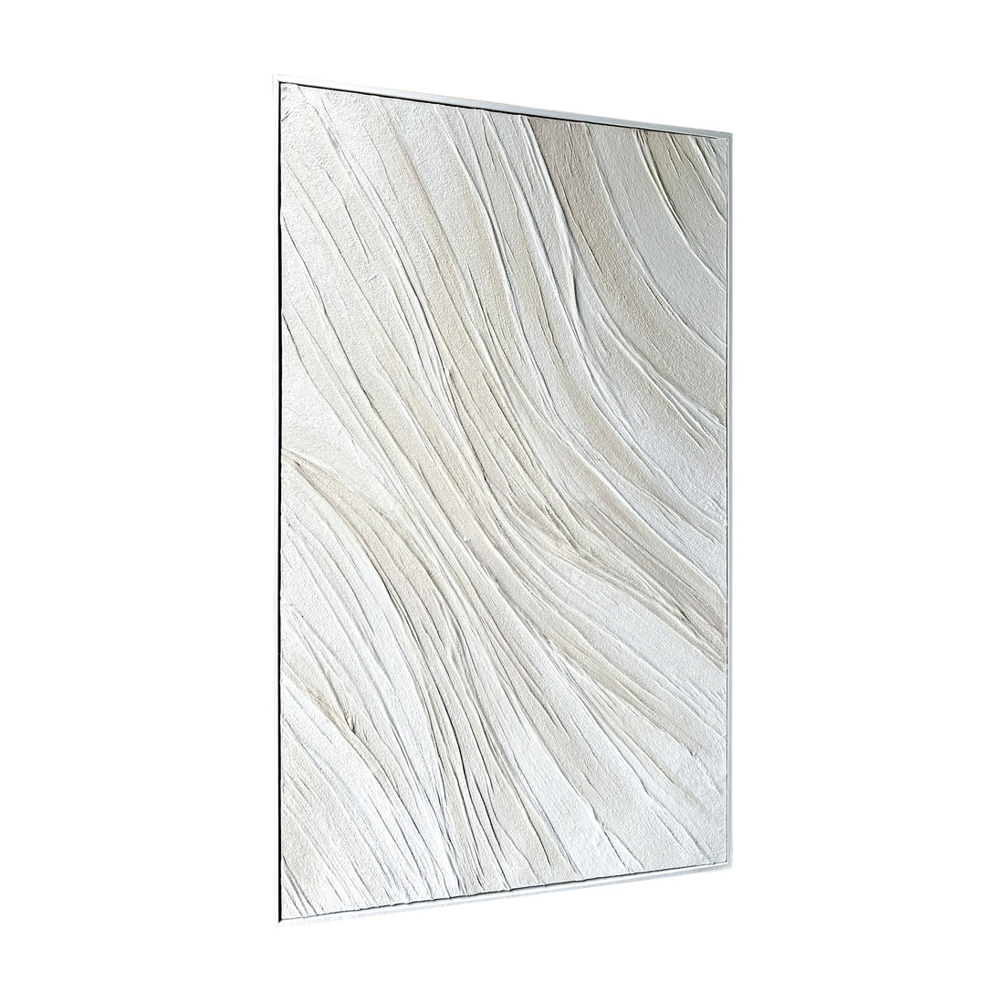 Right Angled view of Anya Abstract Textured Hanging Canvas, highlighting the dimensionality of its 3D texture, the lightweight polystyrene frame, and artistic depth.