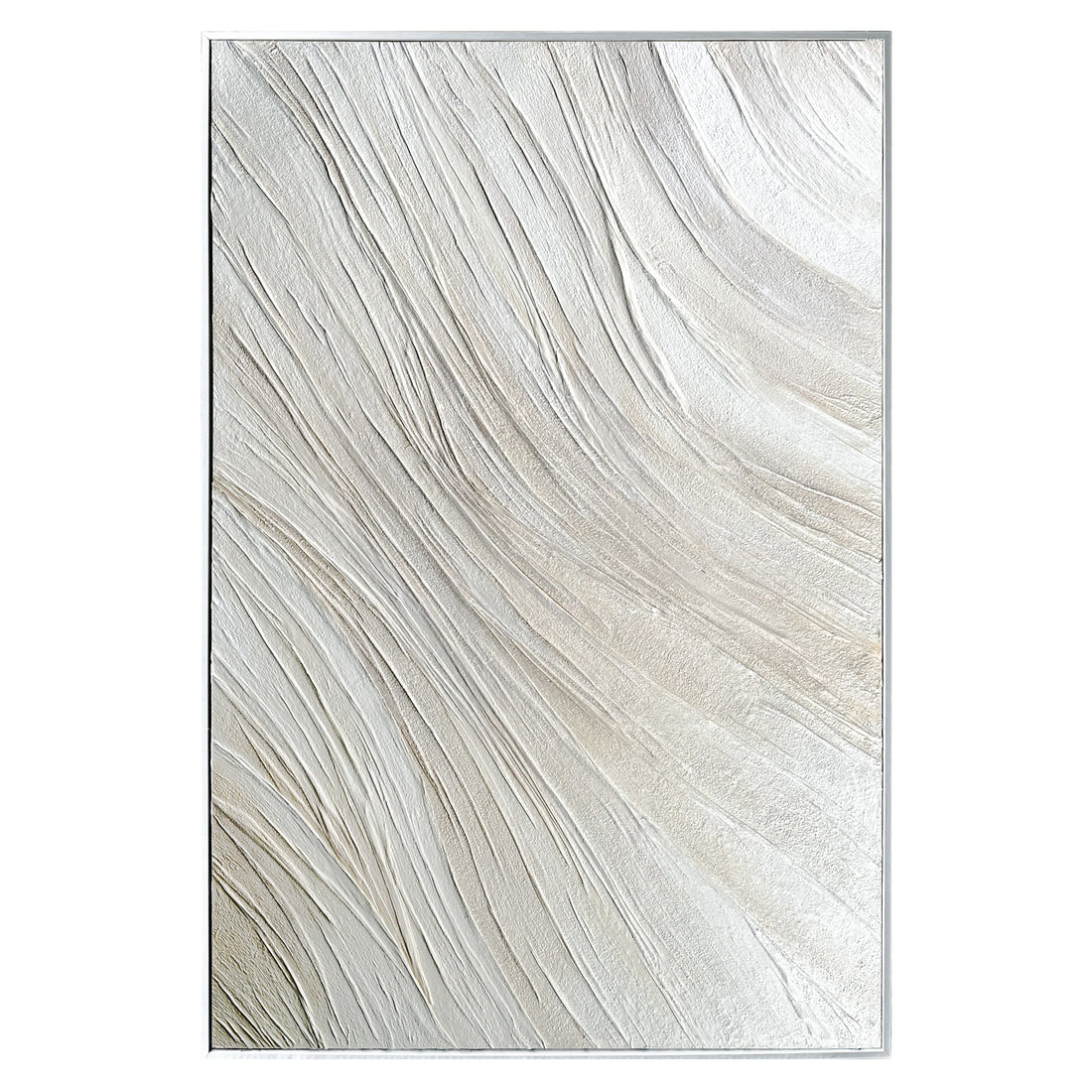 Front view of Anya Abstract Textured Hanging Canvas, featuring soft, flowing abstract patterns with a unique 3D textured surface and hand-painted gel finish.
