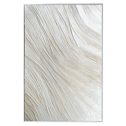 Front view of Anya Abstract Textured Hanging Canvas, featuring soft, flowing abstract patterns with a unique 3D textured surface and hand-painted gel finish.