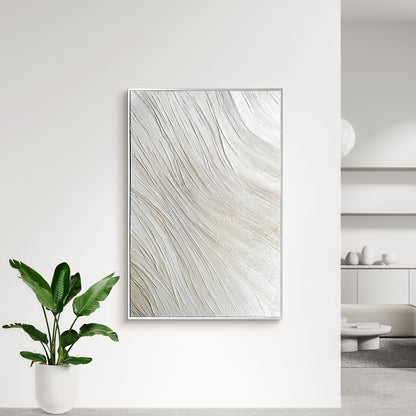 Anya Abstract Textured Wall Art displayed in a contemporary living space, demonstrating how its flowing patterns and depth enhance a modern interior design.