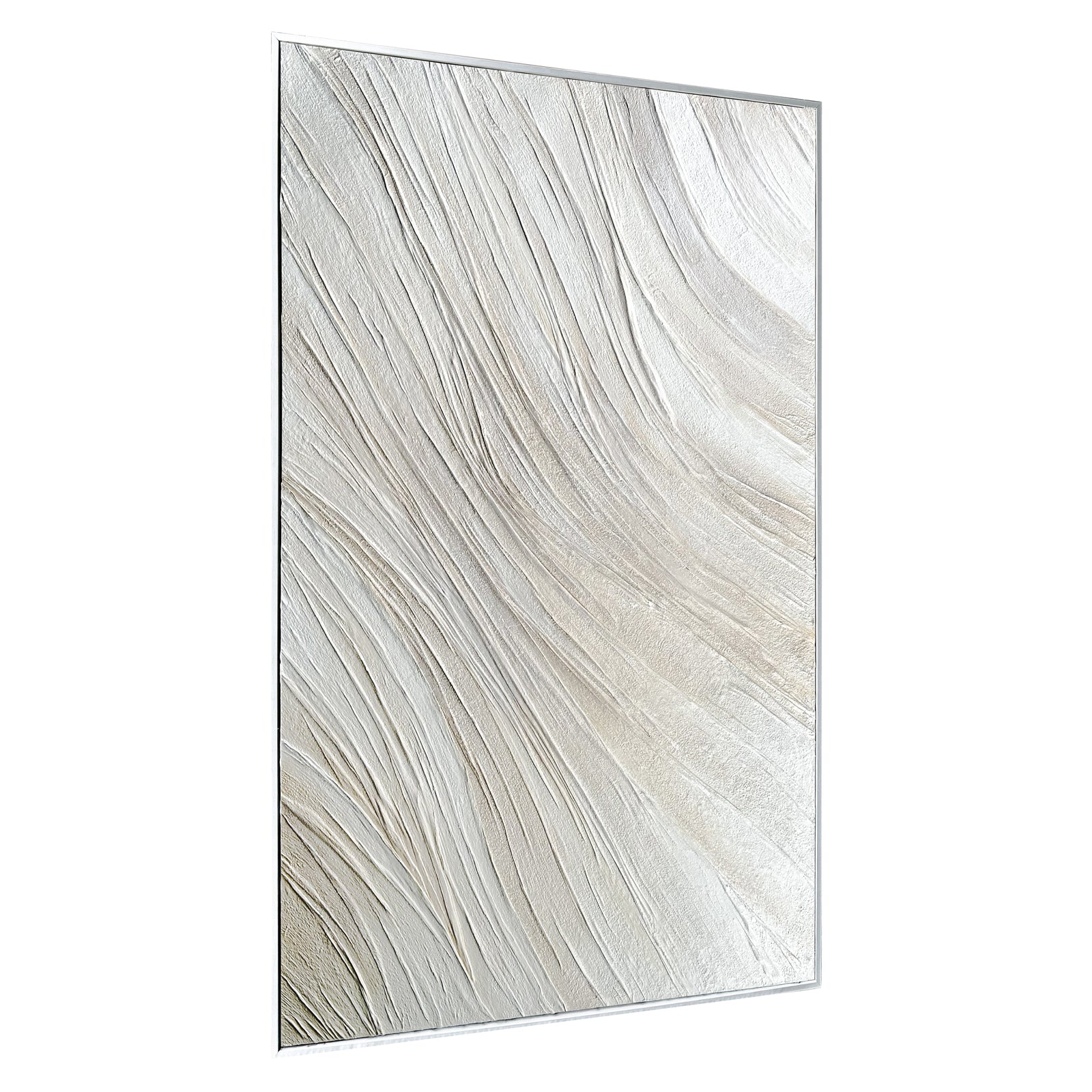 Right Angled view of Anya Abstract Textured Hanging Canvas, highlighting the dimensionality of its 3D texture, the lightweight polystyrene frame, and artistic depth.