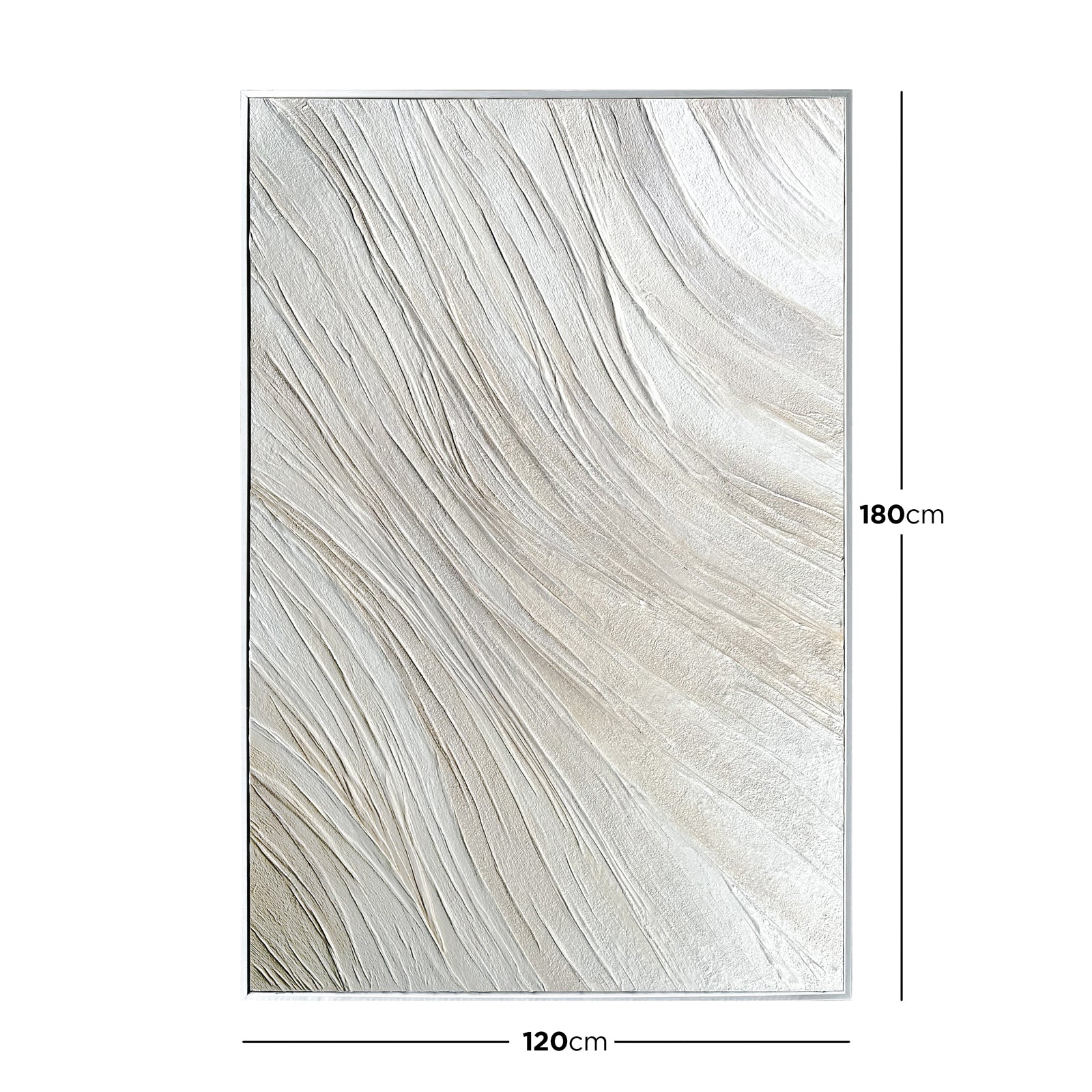 Dimensions of Anya Abstract Textured Wall Art: 120x180cm, depicting its large rectangular size, designed to create a bold and impactful artistic statement.