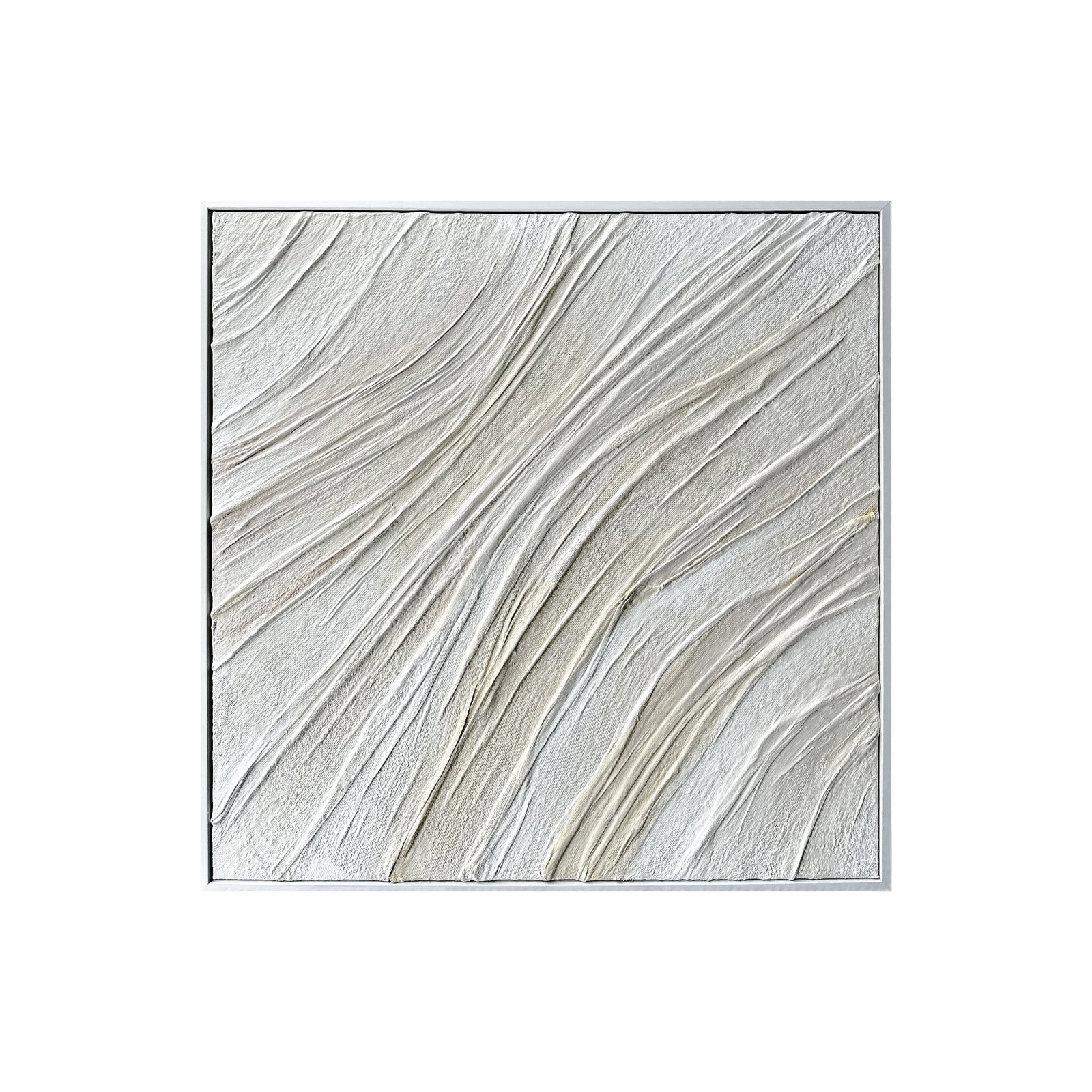 Front view of Anya Abstract Textured Hanging Canvas, featuring soft, flowing abstract patterns with a unique 3D textured surface and hand-painted gel finish.