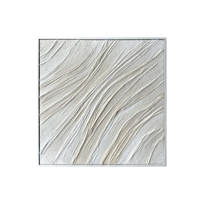 Front view of Anya Abstract Textured Hanging Canvas, featuring soft, flowing abstract patterns with a unique 3D textured surface and hand-painted gel finish.