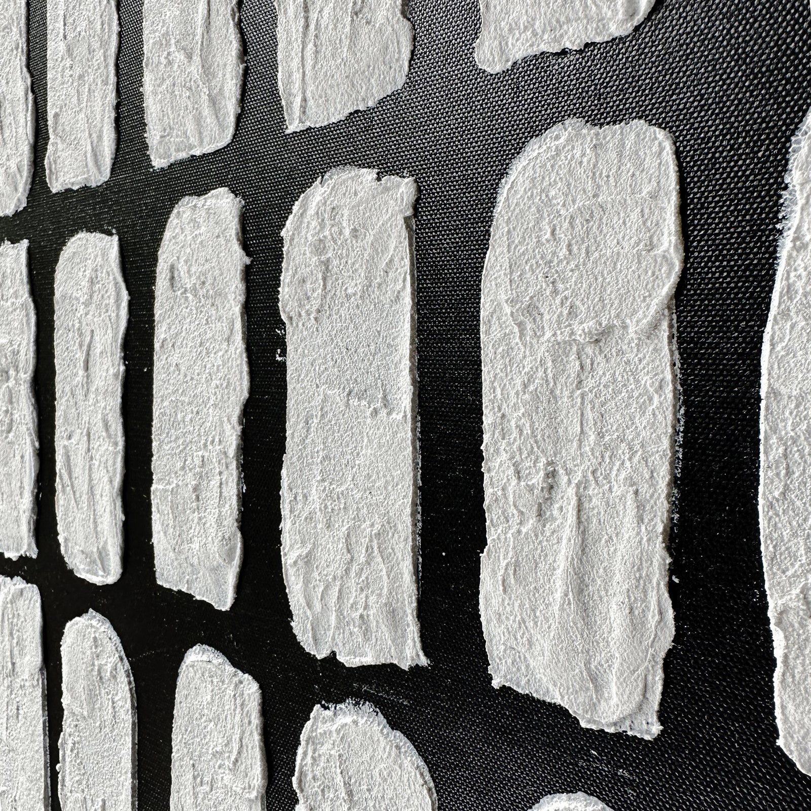 Close-up of Elodie Framed Textured Hanging Canvas, highlighting the raised 3D texture and intricate details of the geometric design on premium poly-cotton canvas