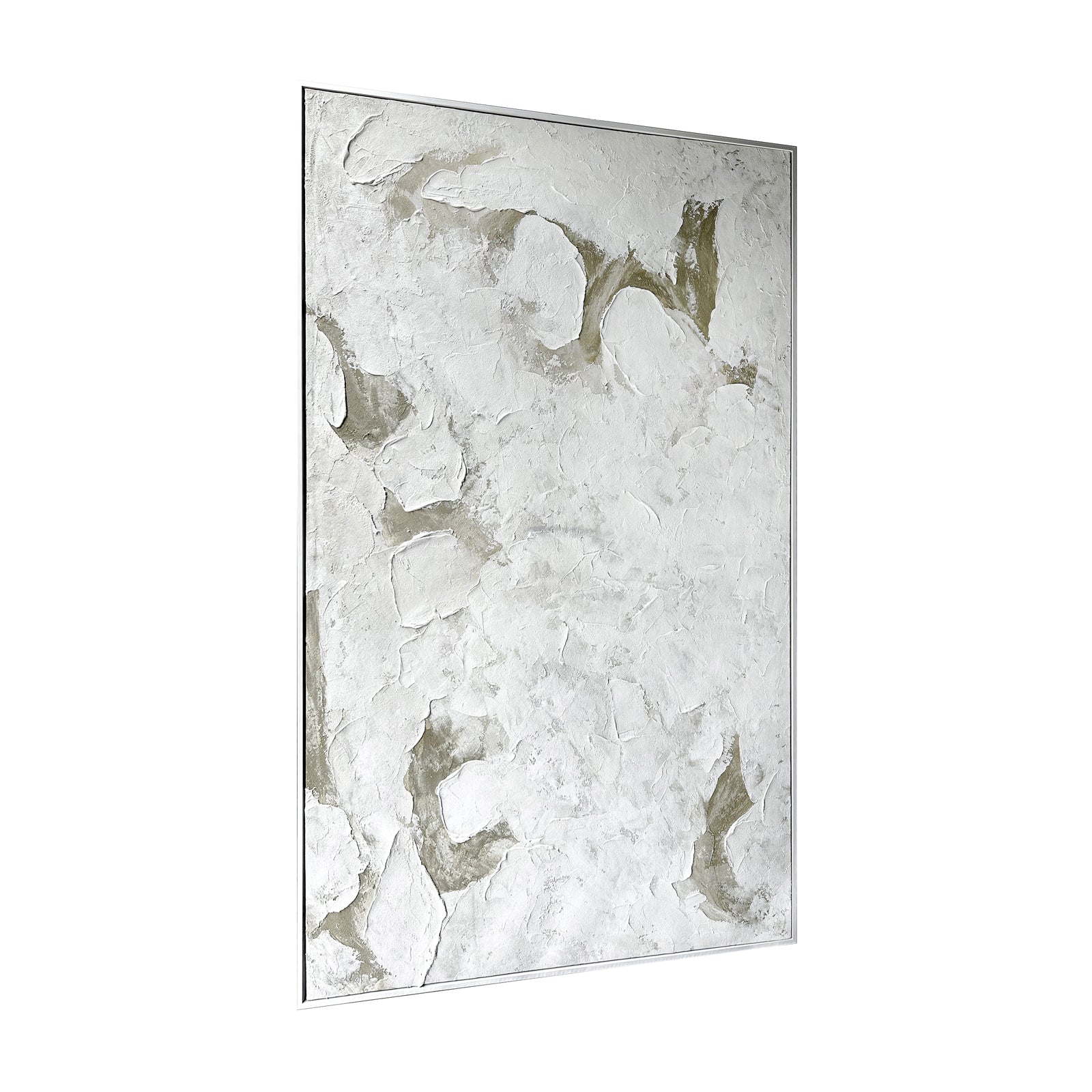 Right Angled view of Luma Framed Textured Abstract Canvas, emphasizing the depth created by its 3D texture, the sleek polystyrene outer frame, and sturdy pine inner frame.