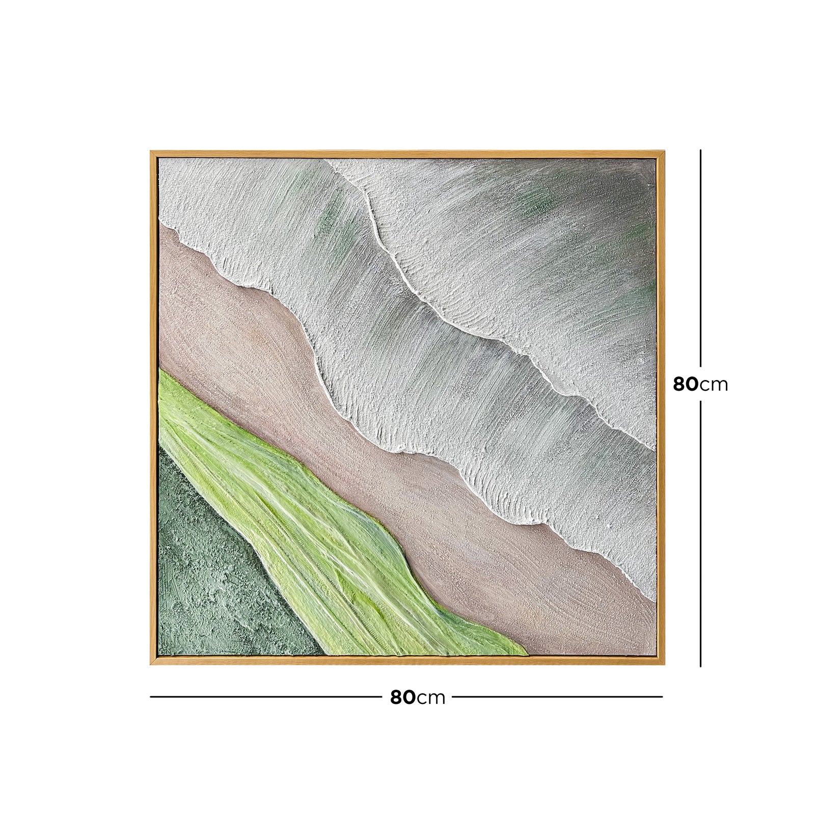 Sweeney Modern Framed Textured Canvas Wall Art with dimensions of 80x80cm, with a 4cm depth, for accurate space planning.