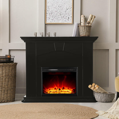 Vermont Free Standing 1600W Electric Fireplace Heater - Black - Lifestyle