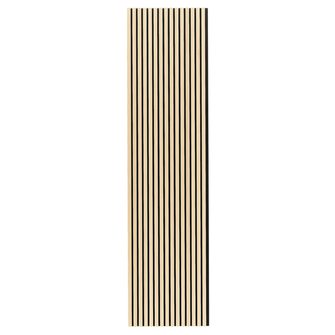 Close-up of the Agoran 240cm Acoustic Wood Slat Wall Panel - Set of 2 Oak, highlighting the sleek, linear wood slats that create a modern aesthetic, emphasizing its acoustic functionality.