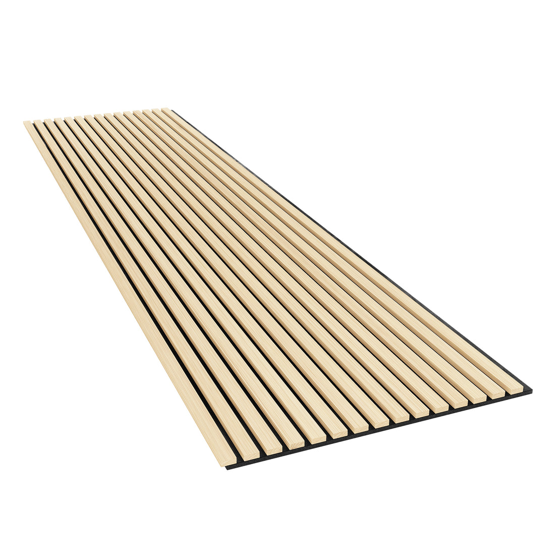 Close-up of Agoran 240cm Acoustic Wood Slat Wall Panel - Set of 2 Oak, showcasing the detailed wood grain and precise slat spacing, highlighting its sleek, modern design and acoustic properties.