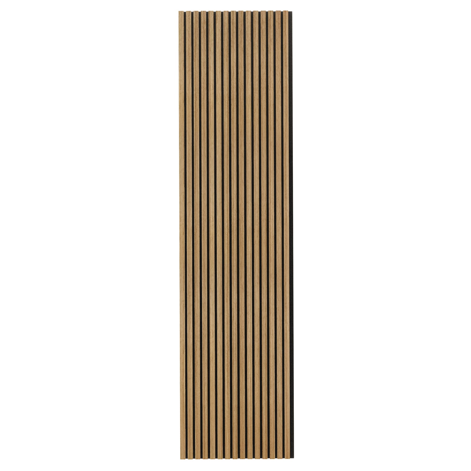 Agoran 270cm Acoustic Wood Slat Wall Panel Natural, showcasing a close-up of its textured wood surface, highlighting the sleek, rectangular slats designed for noise reduction and modern aesthetic appeal.