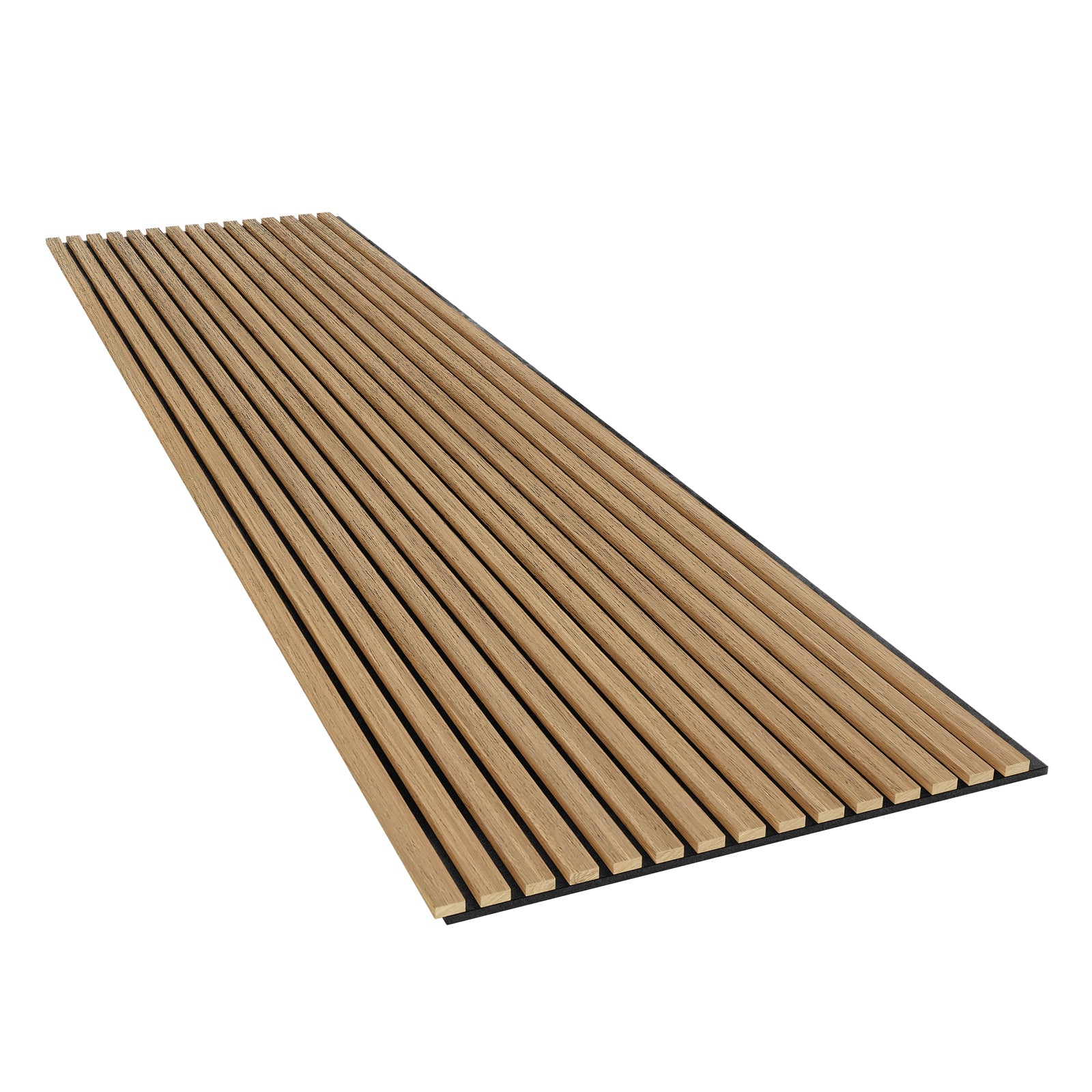 Close-up of Agoran 270cm Acoustic Wood Slat Wall Panel Natural, showcasing its detailed wood grain texture and precise slat alignment, emphasizing its elegant design and high-quality finish.