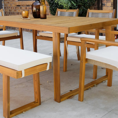 Albian 7 Seater Hardwood Outdoor Dining Set in Beige