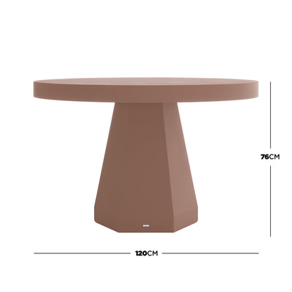 Apollo 120cm Outdoor Concrete Dining Table in Mocha Mousse