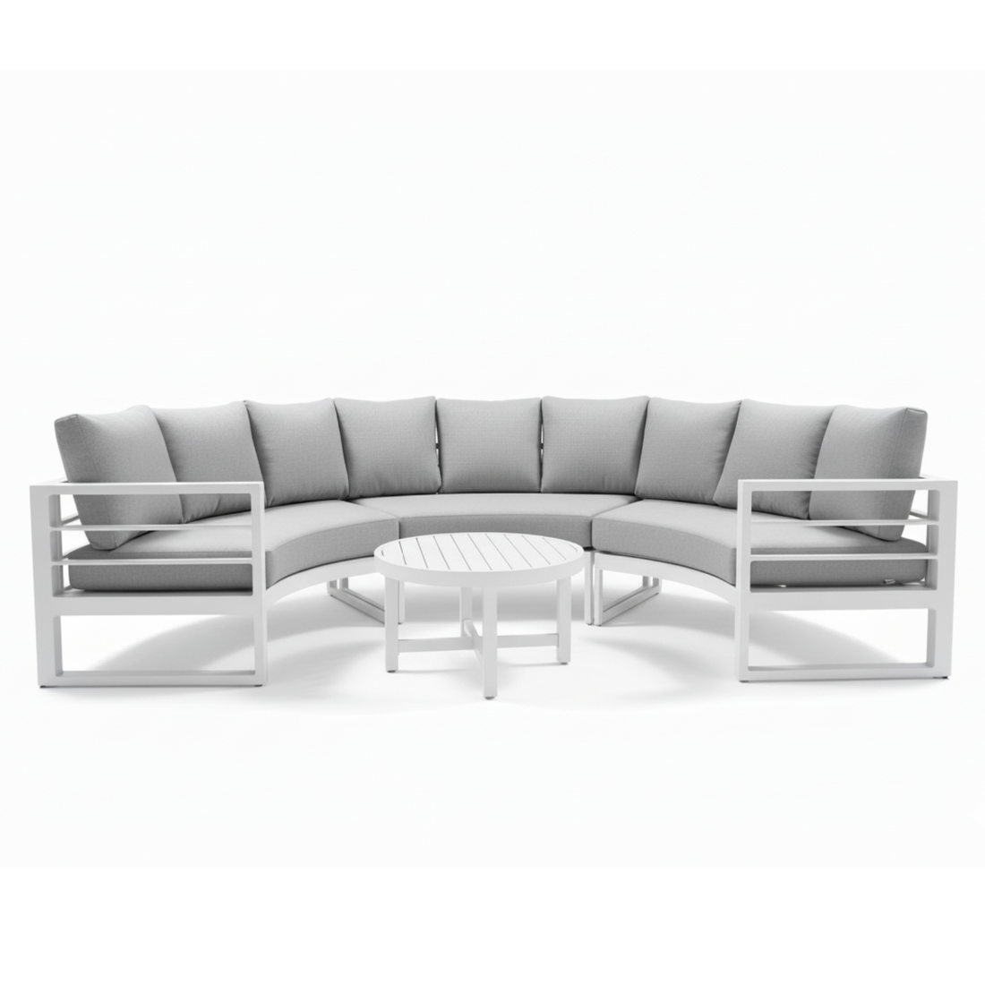 Callanna 5 Seater Round Outdoor Lounge Set in White