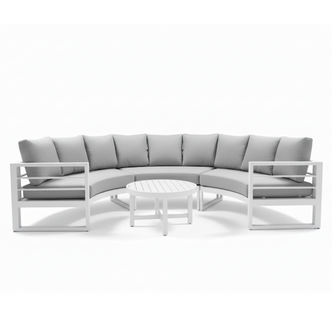 Callanna 5 Seater Round Outdoor Lounge Set in White