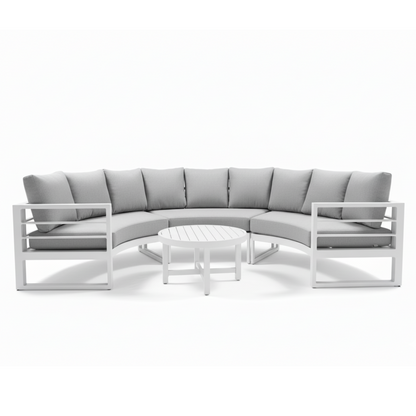 Callanna 5 Seater Round Outdoor Lounge Set in White