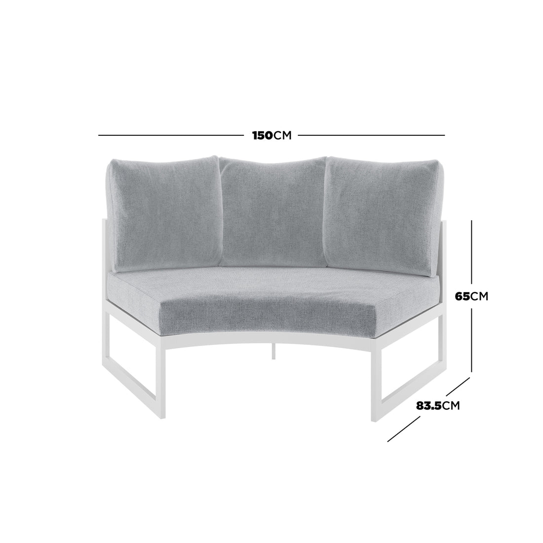Close-up of a cushion from the Callanna 5-Seater Round Modular Aluminium Outdoor Lounge Set, showcasing its plush texture and high-density foam, emphasizing comfort and quality for outdoor relaxation.