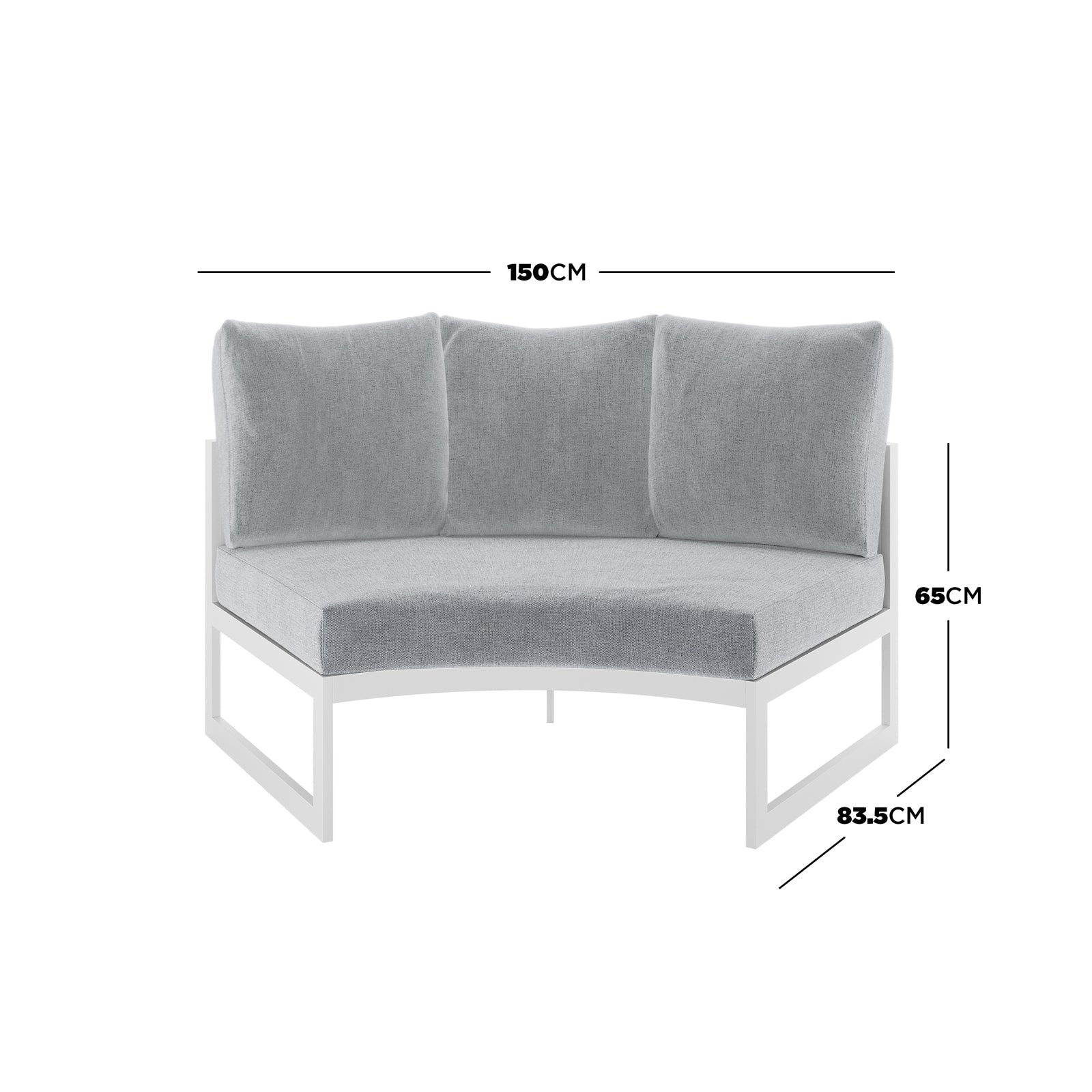 Close-up of a cushion from the Callanna 5-Seater Round Modular Aluminium Outdoor Lounge Set, showcasing its plush texture and high-density foam, emphasizing comfort and quality for outdoor relaxation.