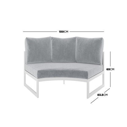 Close-up of a cushion from the Callanna 5-Seater Round Modular Aluminium Outdoor Lounge Set, showcasing its plush texture and high-density foam, emphasizing comfort and quality for outdoor relaxation.
