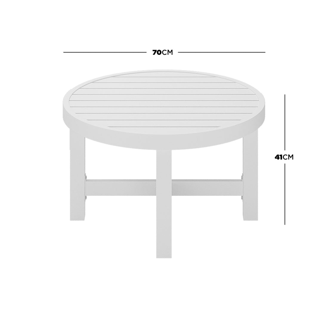 Callanna 5-Seater Round Modular Aluminium Outdoor Lounge Set White, featuring a sleek round coffee table with a modern design, ideal for transforming outdoor spaces into stylish retreats.