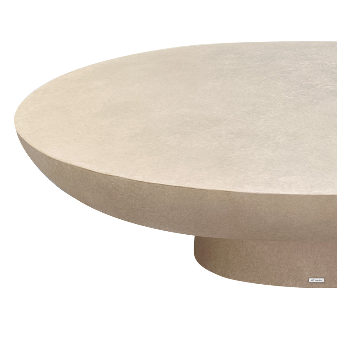 Cassius Oval Outdoor Concrete Coffee Table in Ivory