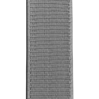 Fentan 4 Seater Solid Timber Outdoor Bench - Light Grey, showcases a close-up of the woven mat seat, highlighting its intricate pattern and solid acacia wood construction, emphasizing durability and outdoor elegance.