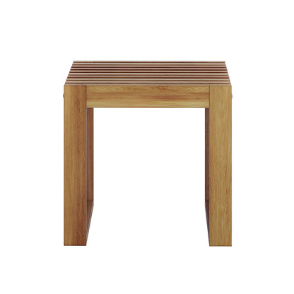 Grenfela 5 Seater Solid Timber Outdoor Dining Set Natural; close-up of a solid acacia wood surface showcasing unique grain patterns, highlighting the set's handcrafted durability and rustic charm.
