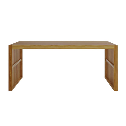 Grenfela 5 Seater Solid Timber Outdoor Dining Set features a sturdy wooden table, showcasing its durable acacia wood construction and natural grain patterns, ideal for enhancing outdoor gatherings.