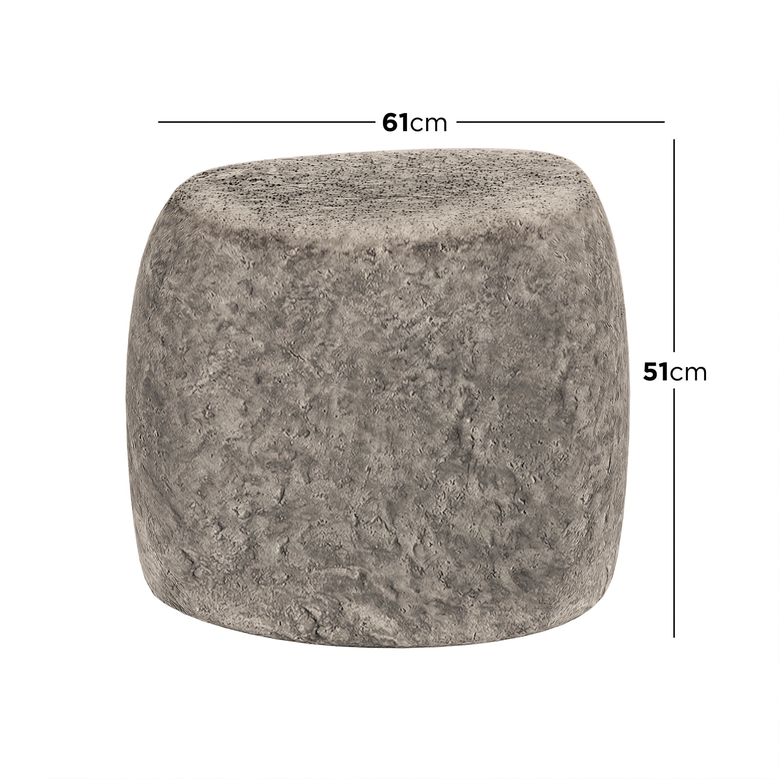 Close-up of Hollie Indoor/Outdoor Round Concrete Side Table, showcasing its smooth, cylindrical stone-like texture and solid build, perfect for versatile placement in modern farmhouse or contemporary settings.