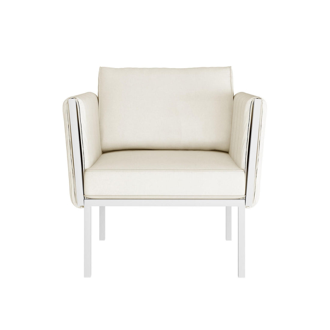 Hulupo 4 Seater Aluminium Outdoor Sofa Set - Cream White