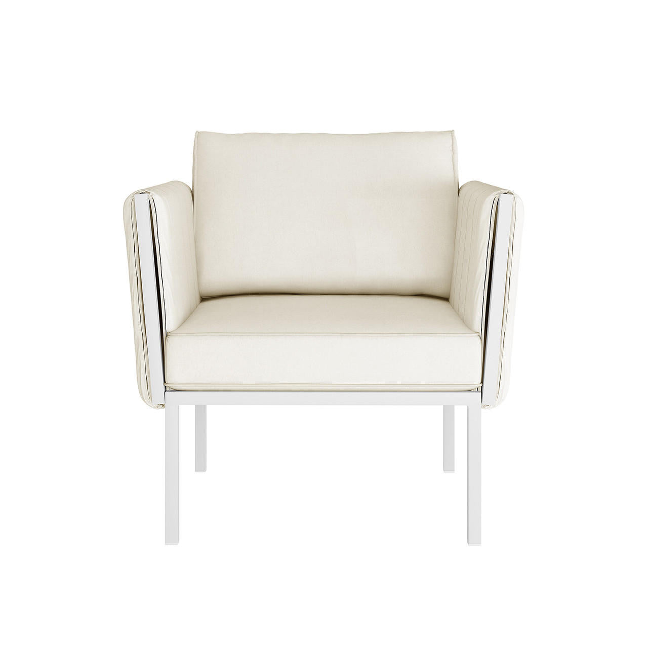 Hulupo 4 Seater Aluminium Outdoor Sofa Set - Cream White