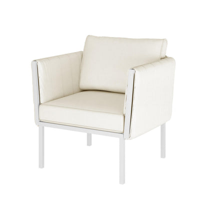 Hulupo 4 Seater Aluminium Outdoor Sofa Set - Cream White