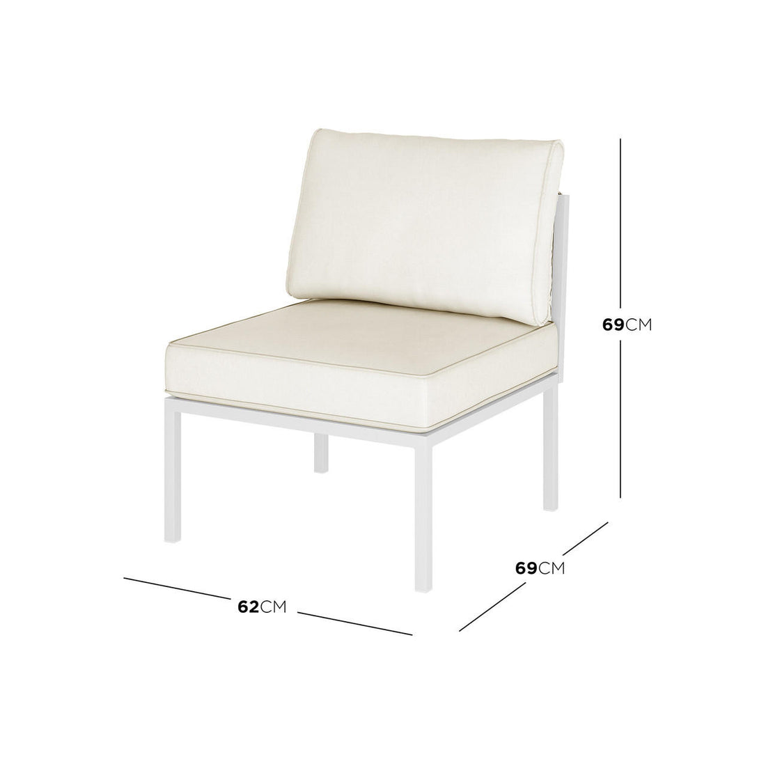 Hulupo 4 Seater Aluminium Outdoor Sofa Set - Cream White