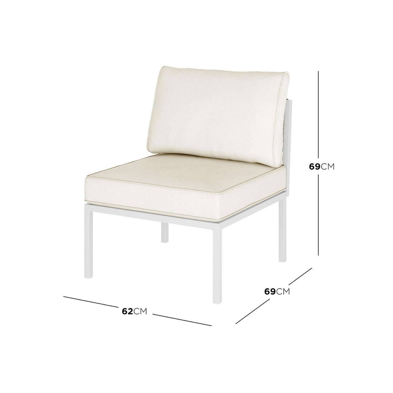 Hulupo 4 Seater Aluminium Outdoor Sofa Set - Cream White