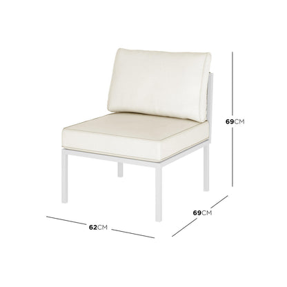 Hulupo 4 Seater Aluminium Outdoor Sofa Set - Cream White