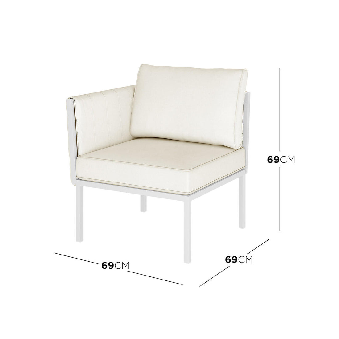 Hulupo 4 Seater Aluminium Outdoor Sofa Set - Cream White