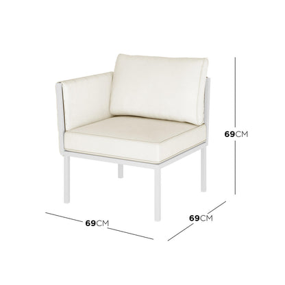 Hulupo 4 Seater Aluminium Outdoor Sofa Set - Cream White