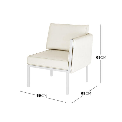 Hulupo 4 Seater Aluminium Outdoor Sofa Set - Cream White