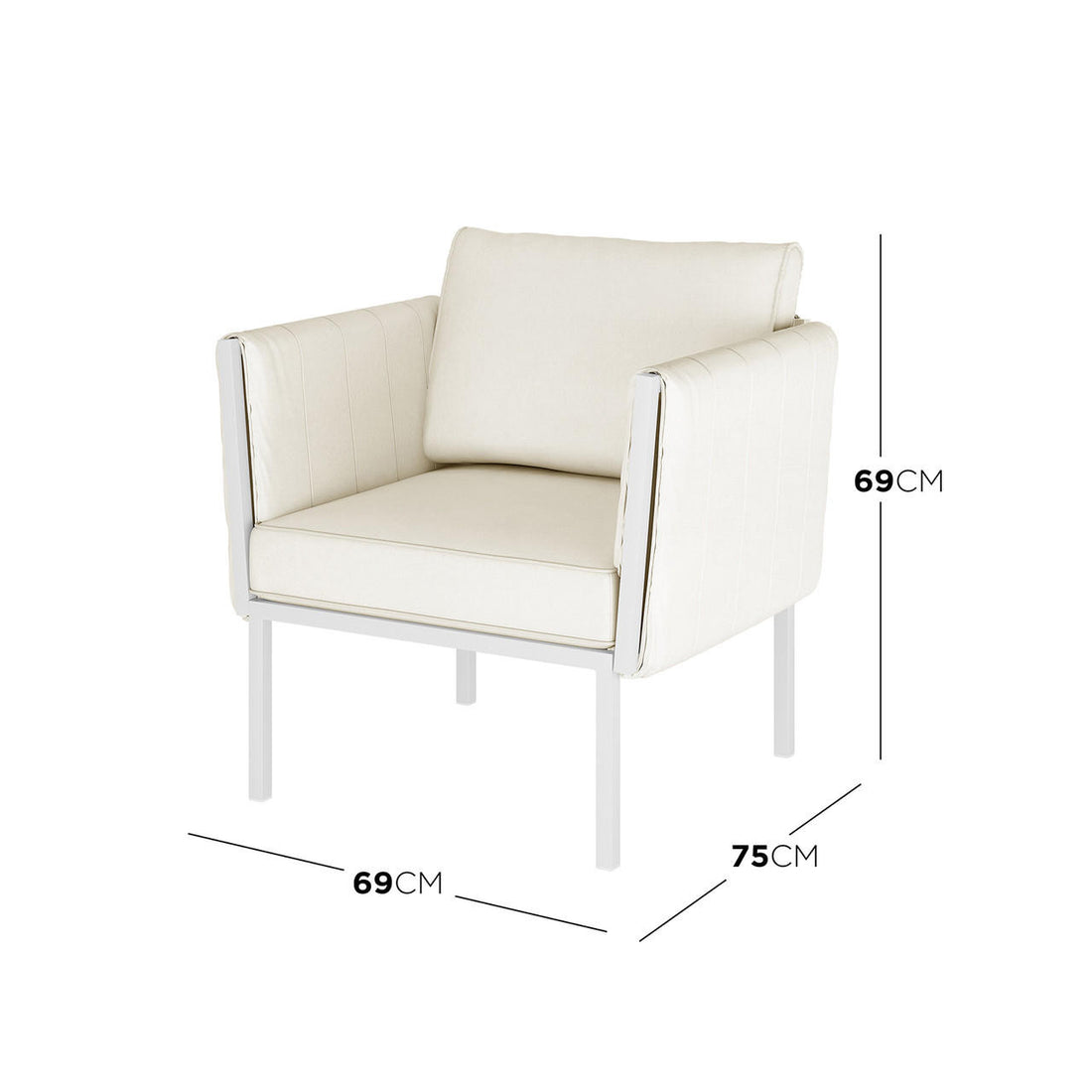 Hulupo 4 Seater Aluminium Outdoor Sofa Set - Cream White